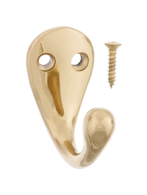 Ace 1-3/4 in. L Bright Brass Gold Brass Small Single Garment Hook 1 pk - 01-3012-340 - Chairs  sku 01-3012-340