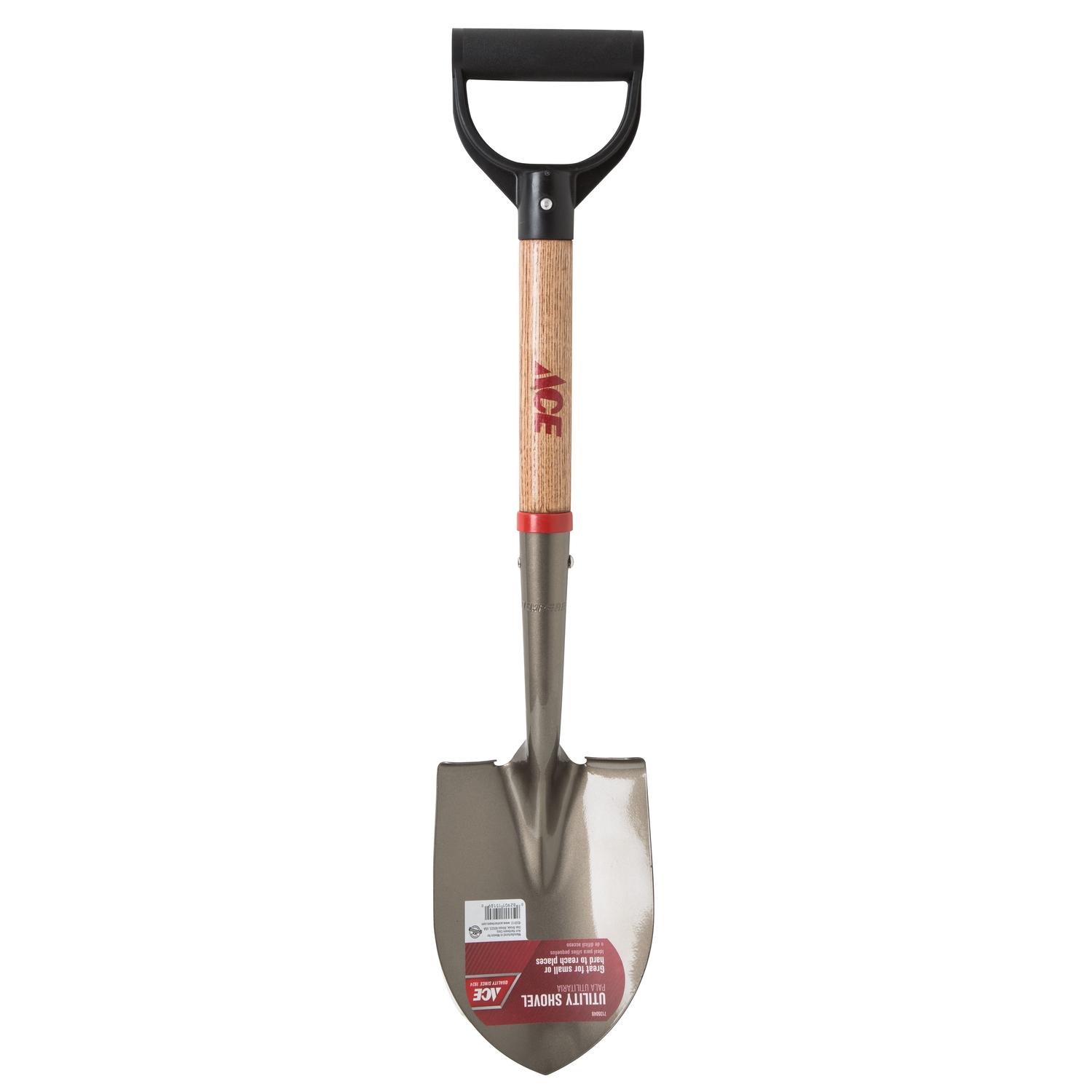 Ace Little Pal 27 in. Steel Round Utility Shovel Wood Handle