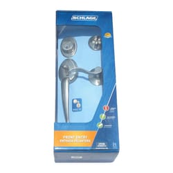 Schlage Plymouth, Accent Satin Nickel Entry Handleset 1-3/4 in.