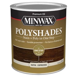 Minwax PolyShades Semi-Transparent Satin Espresso Oil-Based Stain/Polyurethane Finish 1 qt