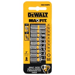 DeWalt Max Fit Hex 1 in. L Screwdriver Bit Set Steel 9 pk