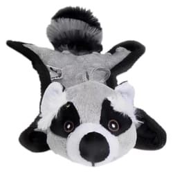 Steel Dog Black/White Plush Bumpy Raccoon Dog Toy 1 pk