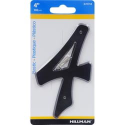 HILLMAN 4 in. Black Plastic Nail-On Number 4 1 pc