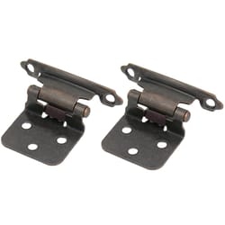 Laurey 1-5/8 in. W X 2-3/4 in. L Venetian Bronze Brown Steel Self-Closing Hinge 2 pk