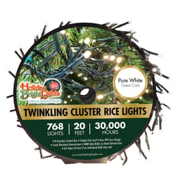Holiday Bright Lights LED Rice Cluster Pure White 768 ct String Christmas Lights