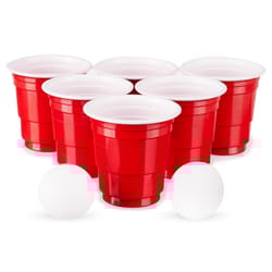 True Mini Beer Pong Set Red/White 14 pc
