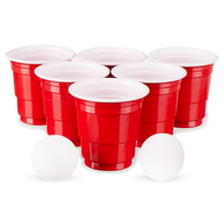 True Mini Beer Pong Set Red/White 14 pc