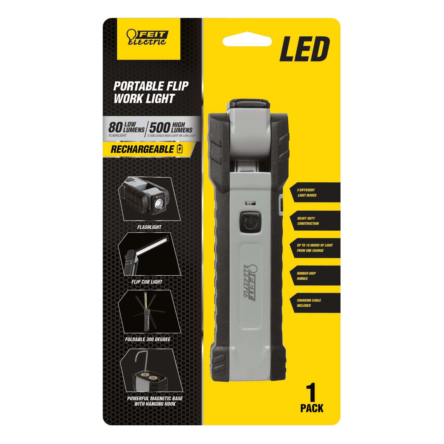 Feit Electric 80/500 lumens LED Rechargeable Handheld Work Light w