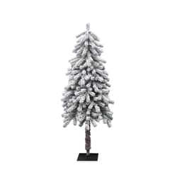 Celebrations 5 ft. Full LED 80 ct Snowy Alpine Entrance Tree