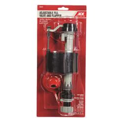 Ace Adjustable Fill Valve and Flapper Black Plastic