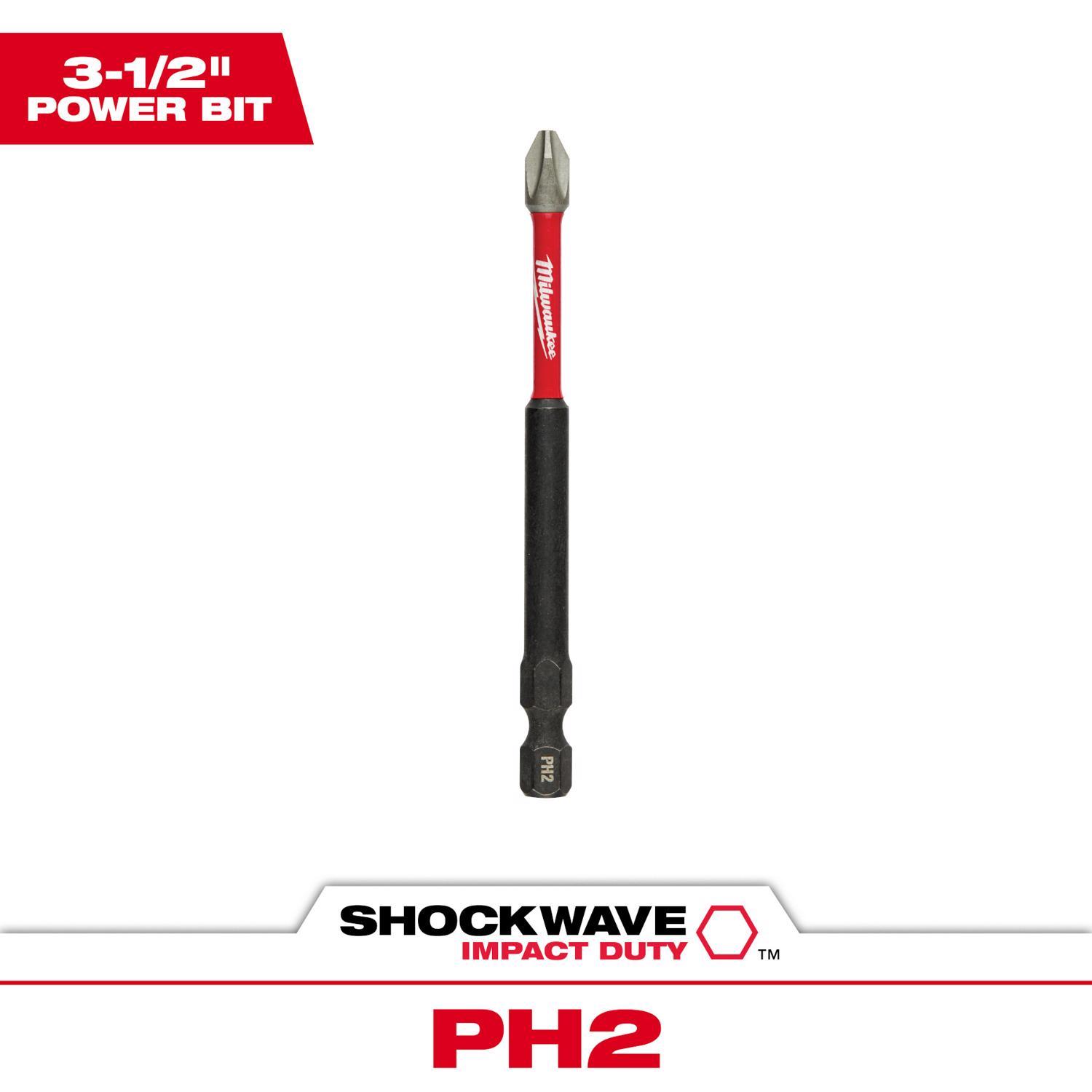 Photos - Drill Bit Milwaukee Shockwave Phillips #2 X 3-1/2 in. L Impact Power Bit Steel 1 pc 