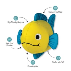 Pet Shop by Fringe Studio Blue/Yellow Neoprene Fish Dog Toy 1 pk
