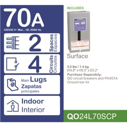 Square D QO 70 amps 120/240 V 2 space 4 circuits Surface Mount Main Lug Load Center