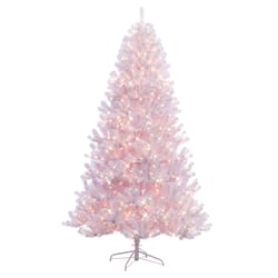 Puleo International 7-1/2 ft. Full Incandescent 600 ct White Northern Fir Christmas Tree