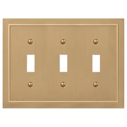 Amerelle Bethany Brushed Bronze 3 gang Zinc Toggle Wall Plate 1 pk