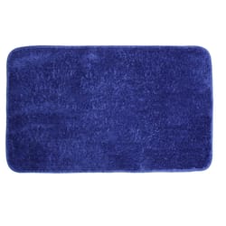 J & M Home Fashions 24 in. L X 40 in. W Royal Blue Microfiber Polyester Bath Rug Latex Free