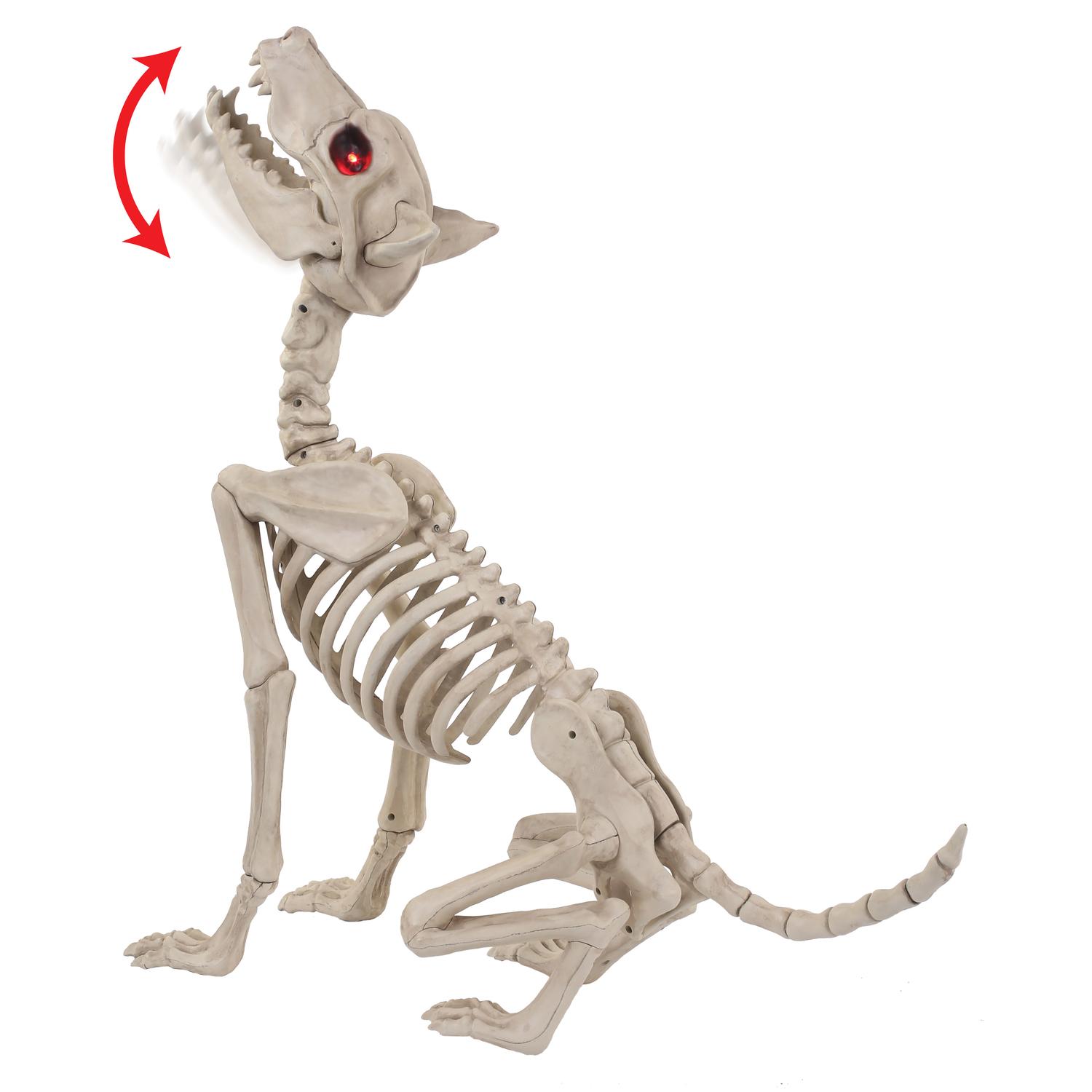 Photos - Other Decoration Seasons Red 2 ct 27.5 in. Prelit Animated Wolf Skeleton Halloween Decor W81895