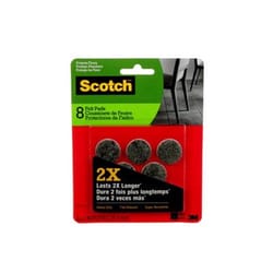 3M Scotch Felt Self Adhesive Protective Pad Gray Round 1 in. W X 1 in. L 8 pk
