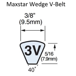 Mitsuboshi Maxstar Wedge V-Belt 0.38 in. W X 35.5 in. L For All Motors