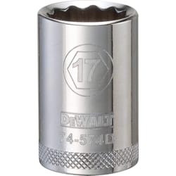 DeWalt 17 mm X 1/2 in. drive Metric 12 Point Socket