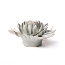 Chive English Garden 2.2 in. H X 4.3 in. W X 4.3 in. L Glazed Mint Ceramic Mum Wall Flower