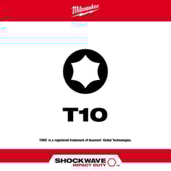 Milwaukee Shockwave Torx T10 X 1 in. L Impact Insert Bit Steel 2 pc
