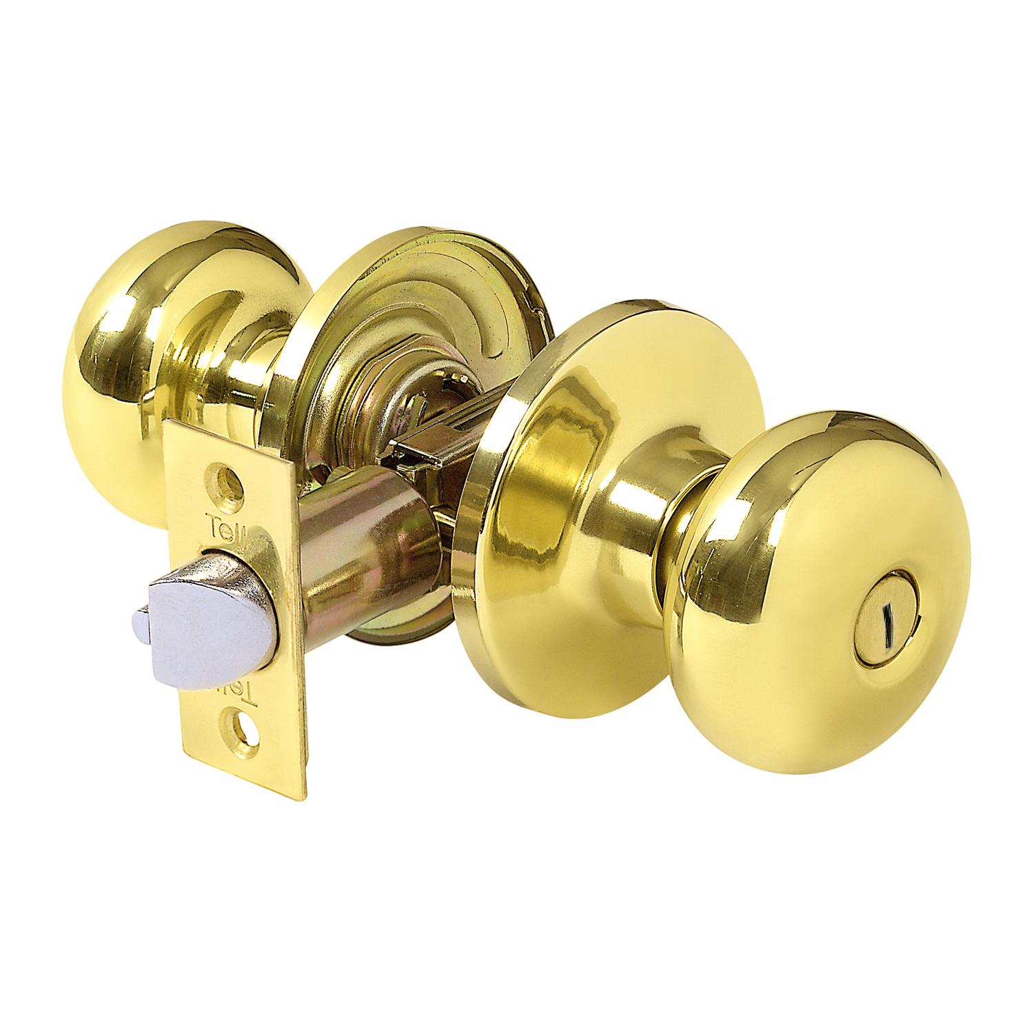 UPC 087305021305 product image for Tell Parkland Bright Brass Metal Privacy Knob 3 Grade Right or Left Handed | upcitemdb.com