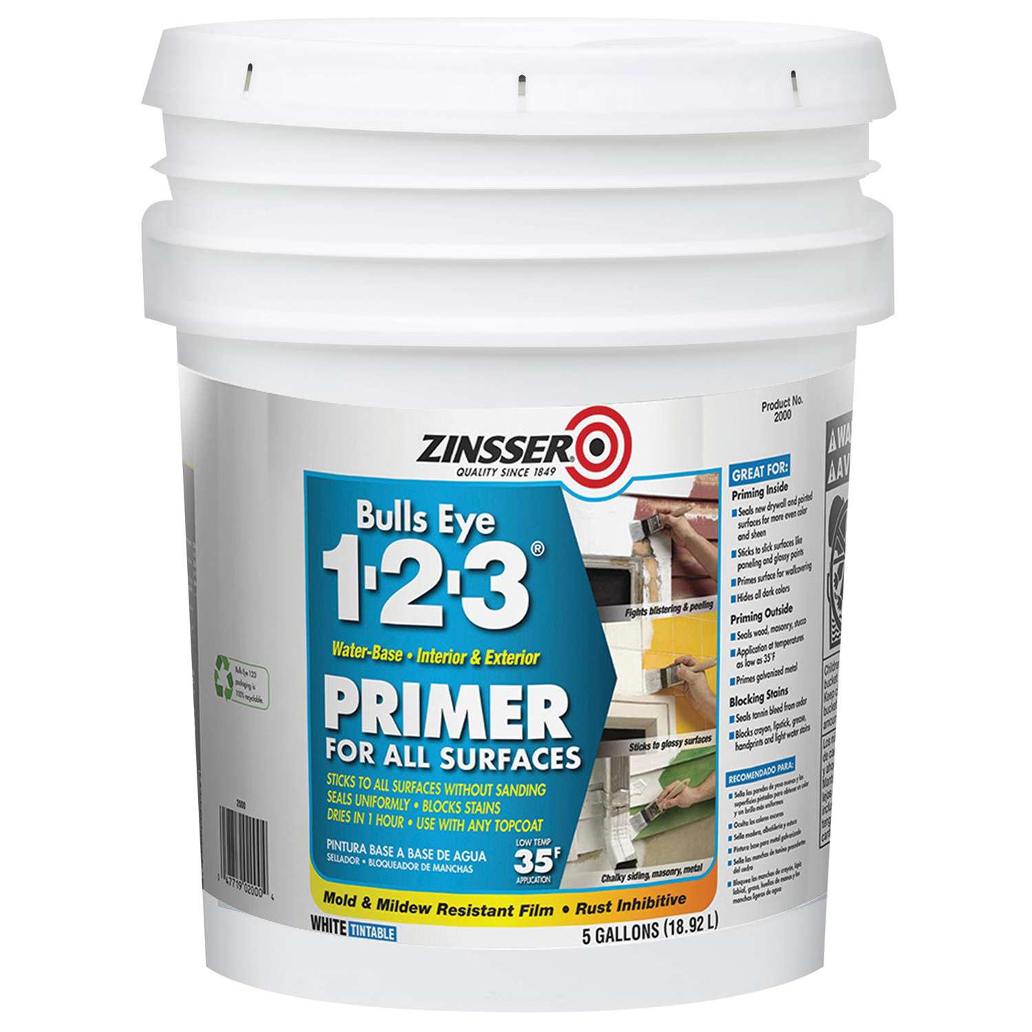 Zinsser Bulls Eye 123 White Primer and Sealer 5 gal Ace Hardware