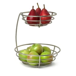 Spectrum Silver Steel 2-Tier Fruit Bowl 1 pk