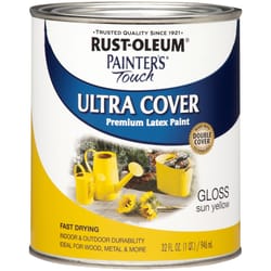 Rust-Oleum Painters Touch 2X Gloss Sun Yellow Ultra Cover Paint Exterior and Interior 1 qt