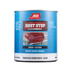 Ace Rust Stop Indoor / Outdoor Gloss High-Hiding White Water-Based Enamel Rust Preventative Paint 1