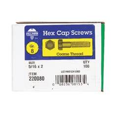 HILLMAN 5/16 in. D X 2 in. L Heat Treated Steel Hex Head Cap Screw 100 pk