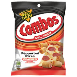 Combos Baked Snacks Pepperoni Pizza Crackers 6.3 oz Bagged