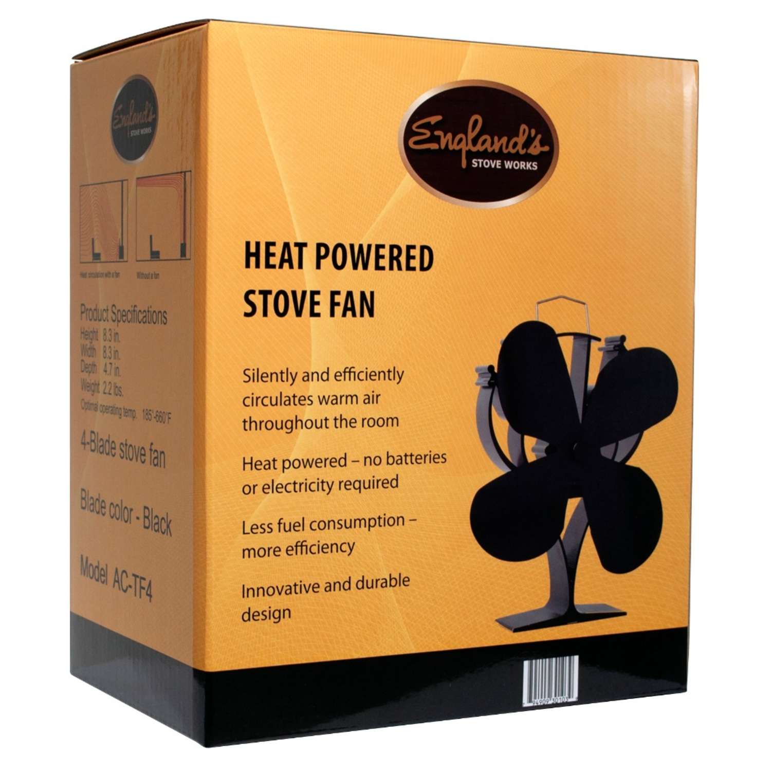 England's Stove Works Steel Heat Powered Stove Fan - Ace Hardware