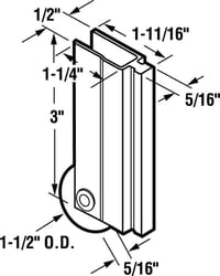 Prime-Line 1-1/2 in. D X 1/3 in. L Plastic/Steel Mirror Door Bottom Roller 1 pk