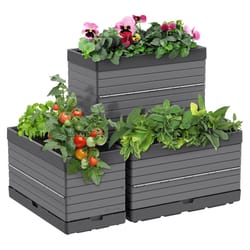 Southern Patio 39 in. H X 12 in. W X 38 in. D Resin Elevated Garden Bed Kit Gray