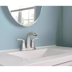 Moen Lindor Brushed Nickel Transitional Bathroom Faucet 4 in.