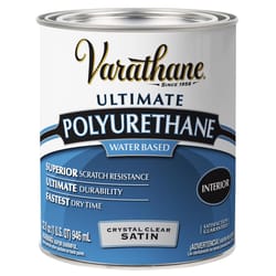 Varathane Ultimate Satin Crystal Clear Water-Based Polyurethane 1 qt