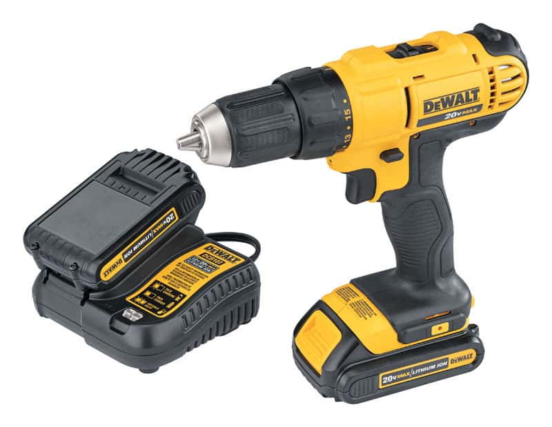 DeWalt 20 volt Brushed Cordless Compact Drill/Driver Kit 1/2 in. 1500 ...