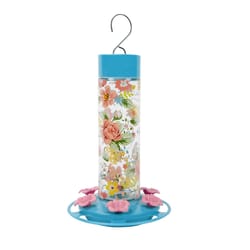 Nature's Way Hummingbird 20 oz Glass Charming Peony Nectar Bird Feeder 6 ports
