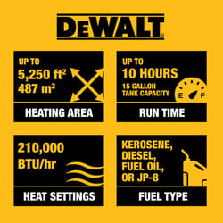 DeWalt 210,000 Btu/h 6000 sq ft Forced Air Diesel/Kerosene Heater