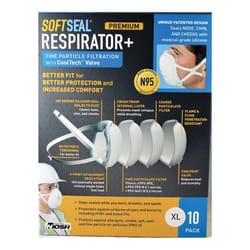 SoftSeal N95 Multi-Purpose Premium Disposable Particulate Respirator Valved White XL 10 pk