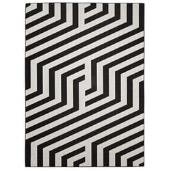 Linon Home Decor 5 ft. W X 7 ft. L Black/Cream Ferris Polyester Accent Rug