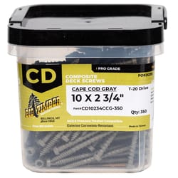 Big Timber No. 10 Sizes X 2-3/4 in. L Cape Cod Gray Star Trim Head Composite Deck Screws 5 lb 350 pk