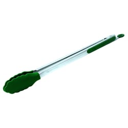 Big Green Egg Silicone/Stainless Steel Green/Silver Grill Tongs 1 pc