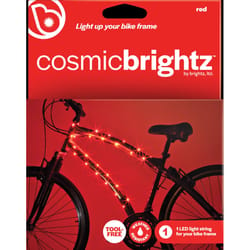 Brightz Cosmic Brightz Red LED Bicycle Light Kit ABS Plastics/Electronics, Silicone/Rubber, Iron, El