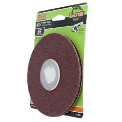 Gator 4.5 in. Aluminum Oxide Center Mount Fiber Disc 36 Grit Extra Coarse 3 pk