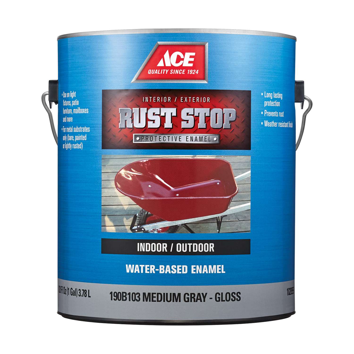 Ace Rust Stop Indoor / Outdoor Gloss Medium Gray WaterBased Enamel