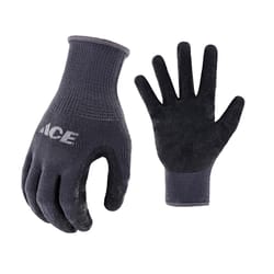 Ace Men's Indoor/Outdoor Coated Work Gloves Black/Gray L 3 pk