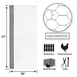 Garden Craft 72 in. H X 50 ft. L Galvanized Steel Fencing 1 in. X 1 in. in.